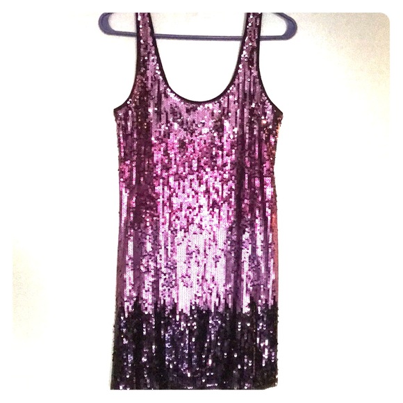 purple ombre sequin dress